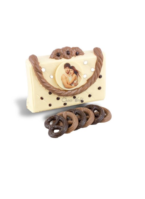 Chocolaterie Vink Handtas met fotorondje wit