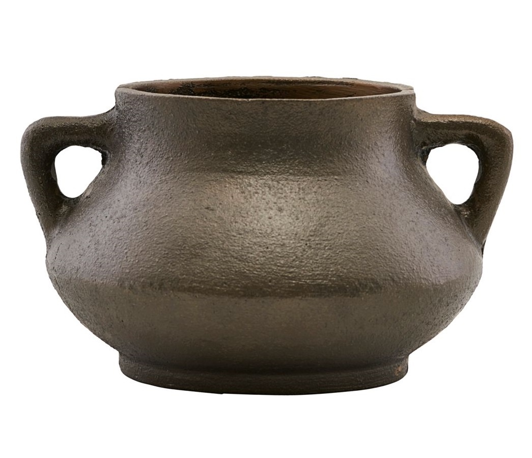 House Doctor pot Season met oortjes, antique brown