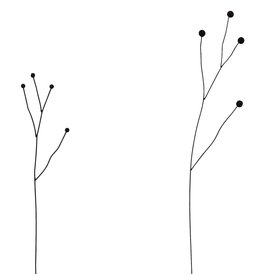 vtwonen zwart metalen bloemen, Twig