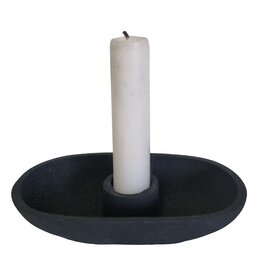 Candle holder Fien, black or taupe