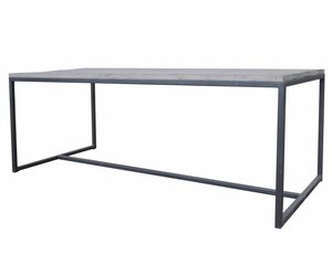 Hoe vertrouwen Luxe Stoer Metaal tafel met metalen onderstel en houten blad - Stoer Metaal
