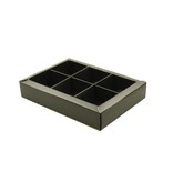 6 vaks doosje mat zwart - 130*90*27mm - 48  stuks