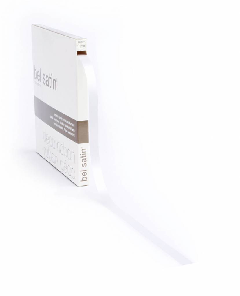 Bel Satin lint 10mm - White