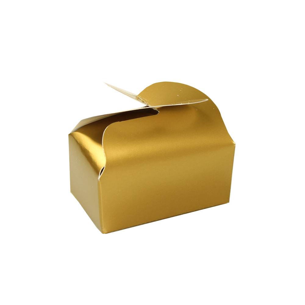 Mini Ballotin for 2 chocolates - gold - 65 * 40 * 30 mm - 100 pieces