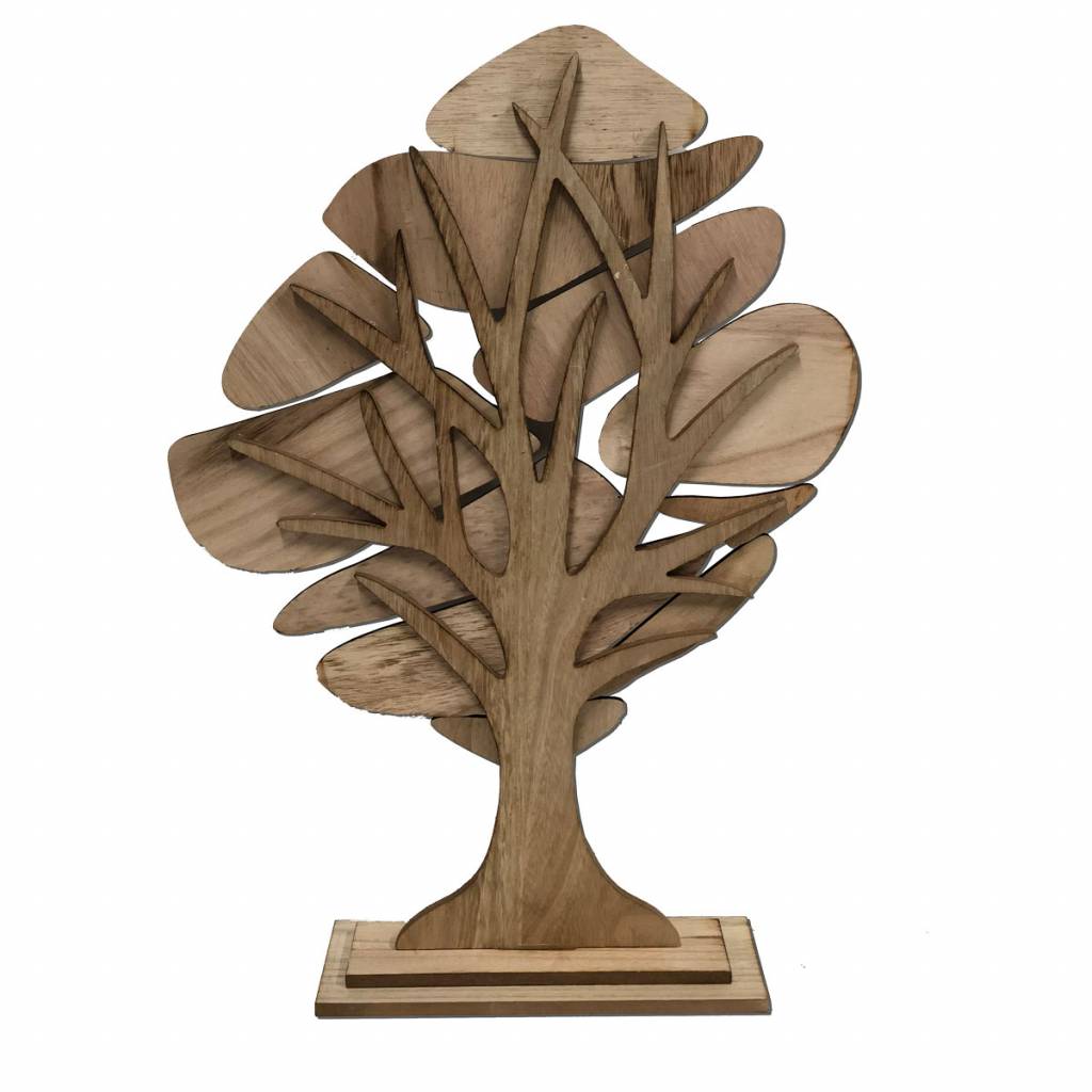 Wooden Flowertree with 8 pendants in white