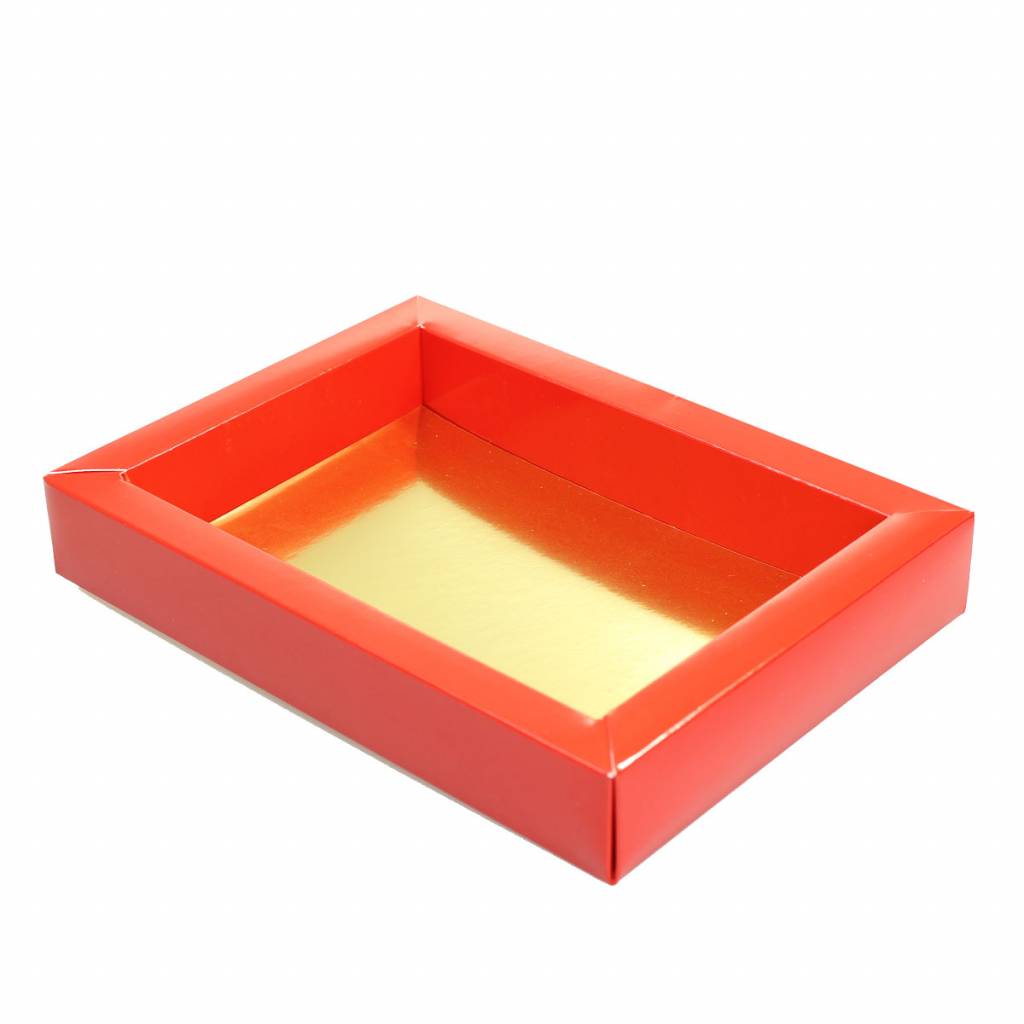 GK7 Boîte de fenêtre avec couvercle transparant (rouge) - 175*120*33mm - 100 pièces