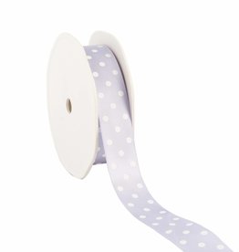Single face satin ribbon Dots - lavender