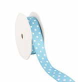 Single face satin ruban Dots - turquoise