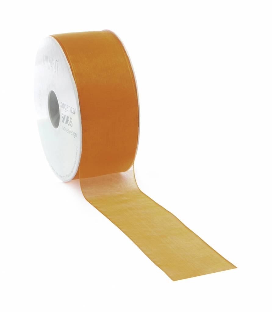 Organza ribbon wired - Orange