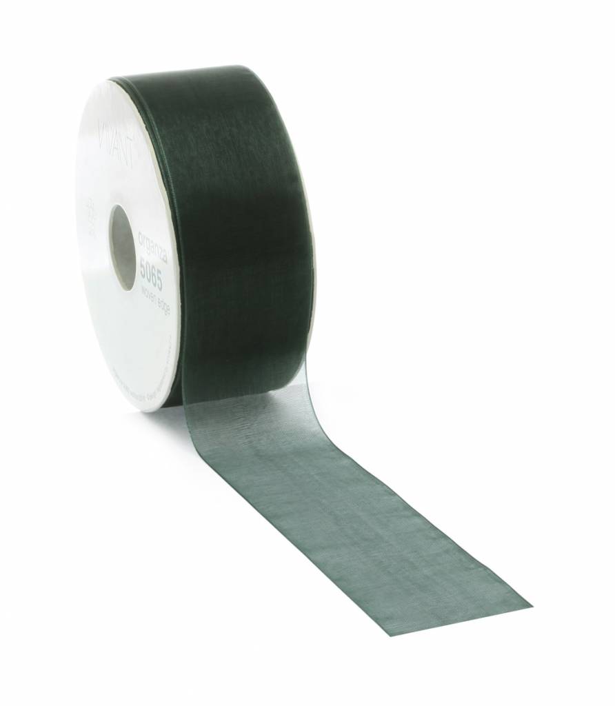 Organza ribbon wired - Dark Green