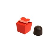 Mini ballotin voor 1 bonbon - 30*30*30 mm - rood - 100 stuks