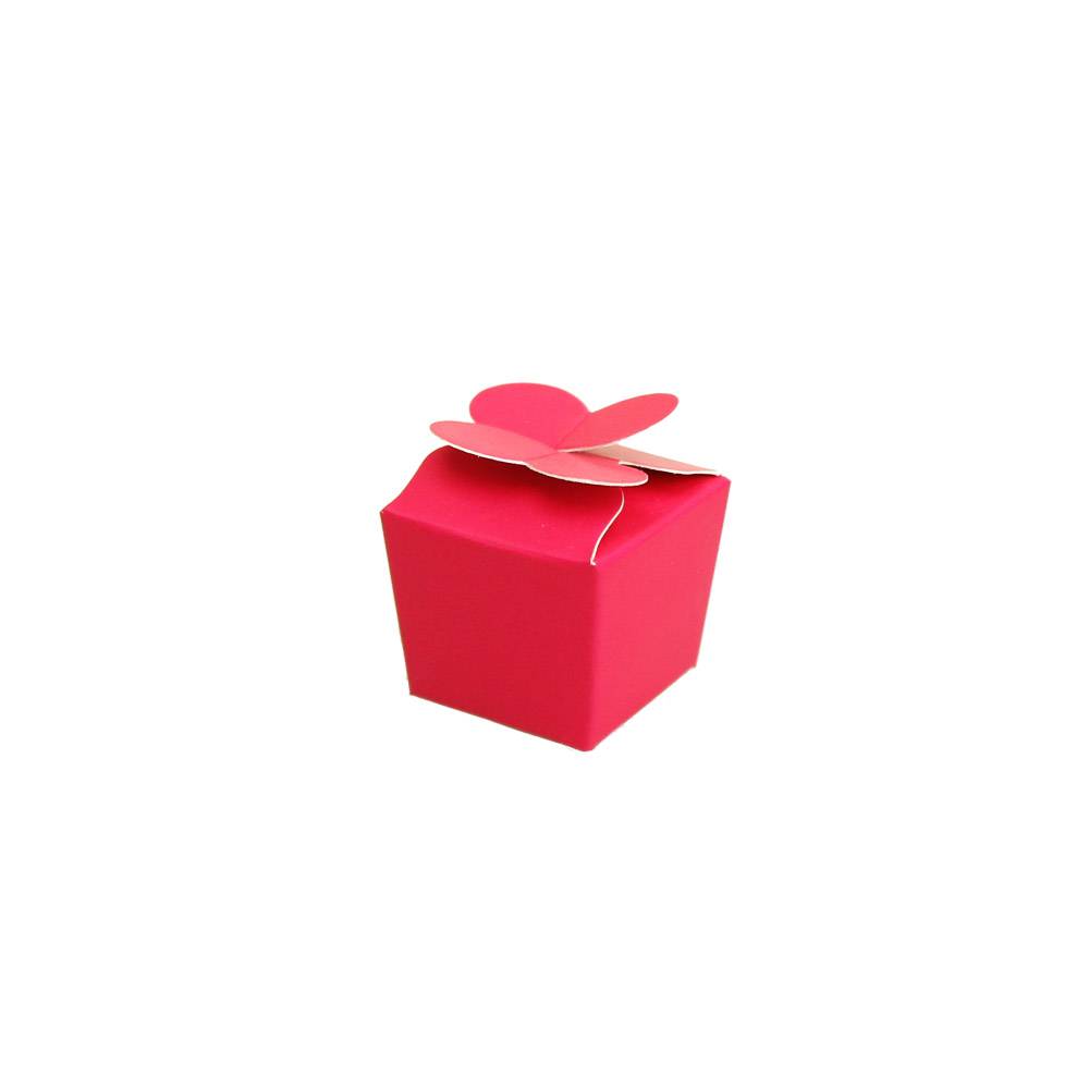 Mini Ballotin for 1 chocolate - 30*30*30 mm - fuchsia -100 pieces