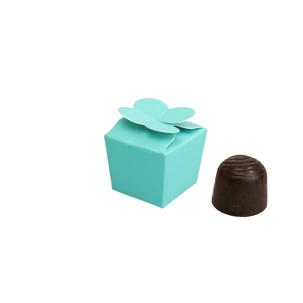 Mini Ballotin for 1 chocolate - 30*30*30 mm - turquoise -100 pieces