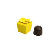 Mini Ballotin for 1 chocolate - 30*30*30 mm - glossy yellow -100 pieces