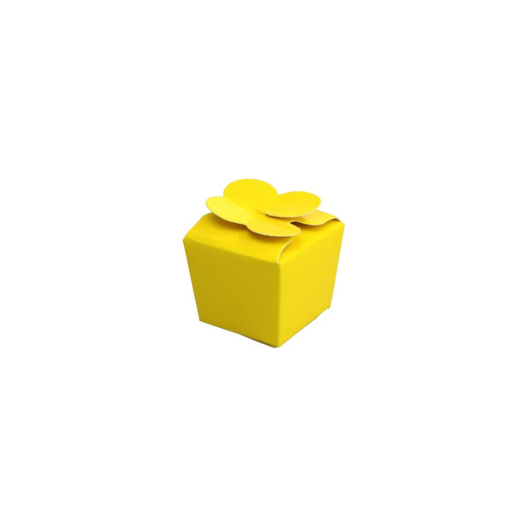 Mini Ballotin pour 1 praline - 30*30*30 mm - jaune  brillant - 100 pièces