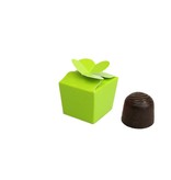 Mini Ballotin für 1 Praline - 30*30*30 mm - glänzend Limone - 100 Stück