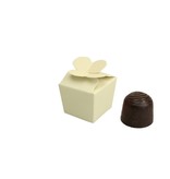 Mini Ballotin for 1 chocolate - 30*30*30 mm - cream -100 pieces