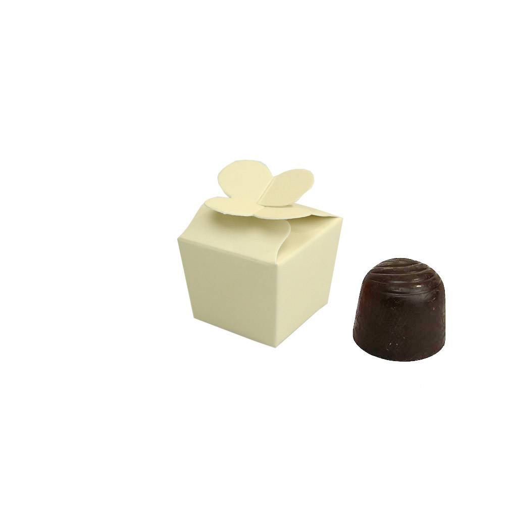 Mini Ballotin for 1 chocolate - 30*30*30 mm - cream -100 pieces