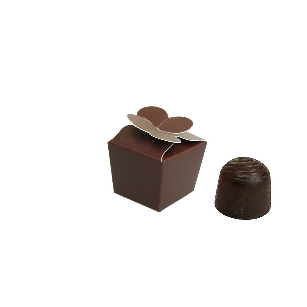 Mini Ballotin for 1 chocolate - 30*30*30 mm - dark brown -100 pieces