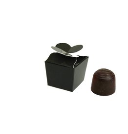 Mini Ballotin für 1 Praline -  glänzend Schwarz