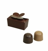 Mini ballotin pour 2 pralines - brun foncé - 65 * 30 * 30mm  - 100 pièces