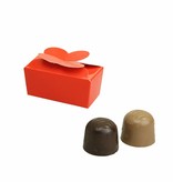 Mini ballotin for 2 chocolates - glossy red - 65 * 30 * 30mm  - 100 pieces