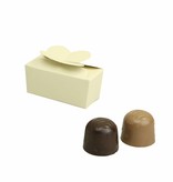 Mini ballotin for 2 chocolates -White Smoke - 70*35*35mm  - 100 pieces