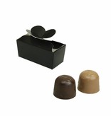 Mini ballotin pour 2 pralines - noir brillant - 65 * 30 * 30mm  - 100 pièces