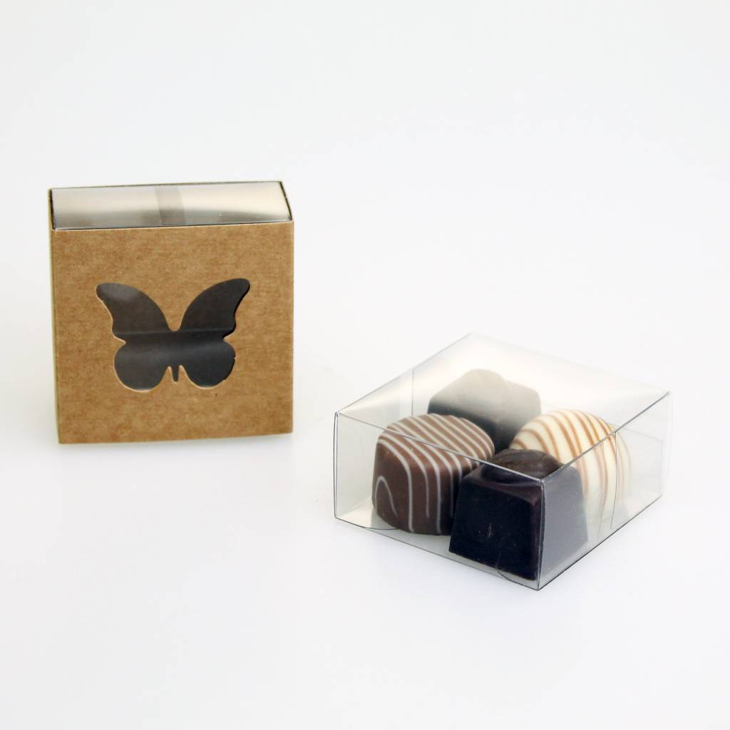 Sliding box butterfly kraft - 60*60*30mm - 200 pieces