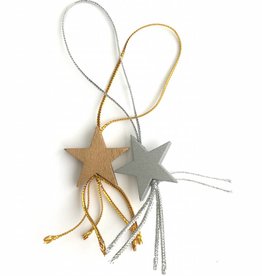 Hangertje sterren - goud en zilver