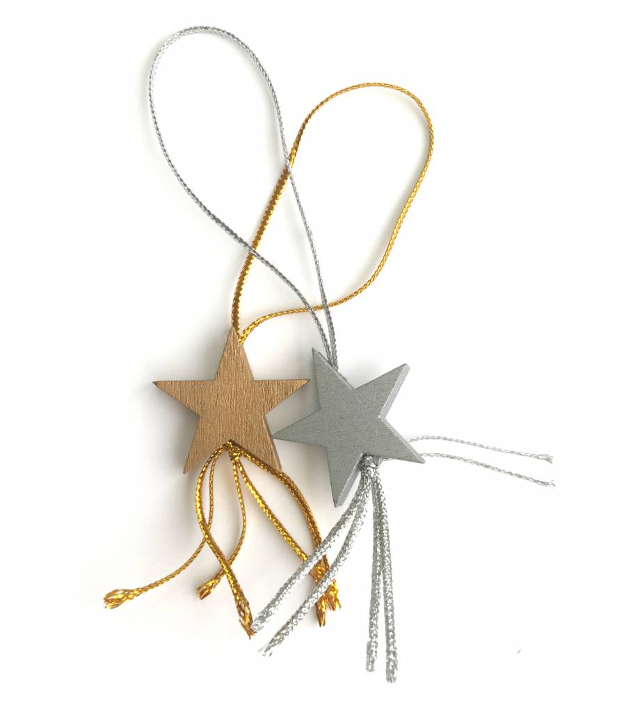 Pendentif étoiles - or et argent - 28mm - 50 pièces