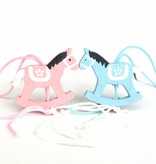 Pendentif cheval à bascule baby - bleu - 30*25mm - 50 pièces