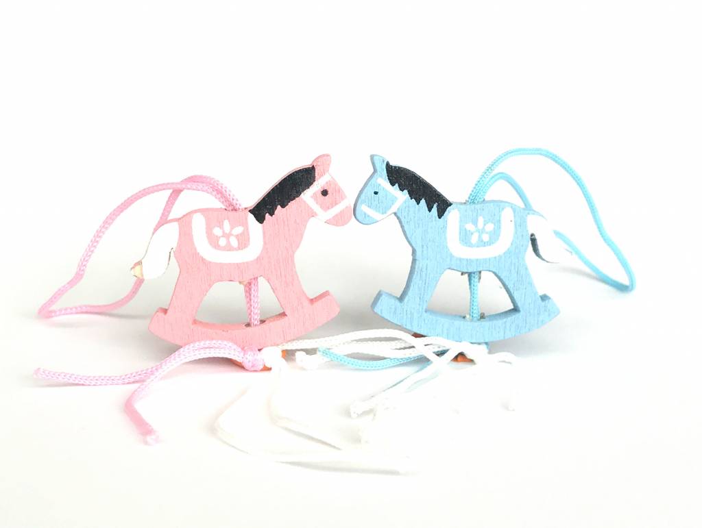 Rocking horse charm baby - blue - 30*25mm - 50 pieces