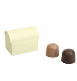 Mini treasure chest for 2 chocolates - White Smoke -70 * 45 * 50mm  - 100 pieces