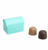 Mini treasure chest for 2 chocolates - Sky -70 * 45 * 50mm  - 100 pieces