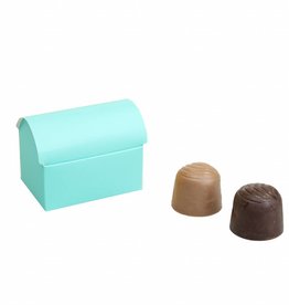 Mini treasure chest for 2 chocolates - Sky