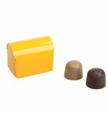 Mini coffre au trésor pour 2 pralines - orange brillant - 70 * 45 * 50mm  - 100 pièces