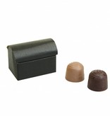 Mini treasure chest for 2 chocolates  reliëf - black -70 * 45 * 52mm - 200 pieces