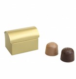 Mini coffre au trésor pour 2 pralines  reliëf- or - 70 * 45 * 50mm  - 200 pièces