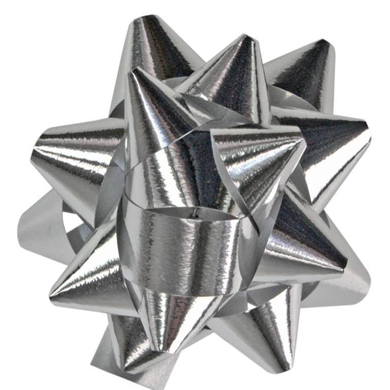 Mini - bow "Mexico" - shiny silver  - 50mm  - 250 pieces