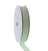 Lint met draad "Puff Dotty" - eucalyptus  - 15mm - 20m