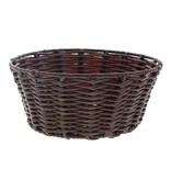 Plastic wicker basket round - brown  - 6 pieces