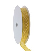 "Puff Dotty"  wired ribbon - yellow - 15mm  - 20m