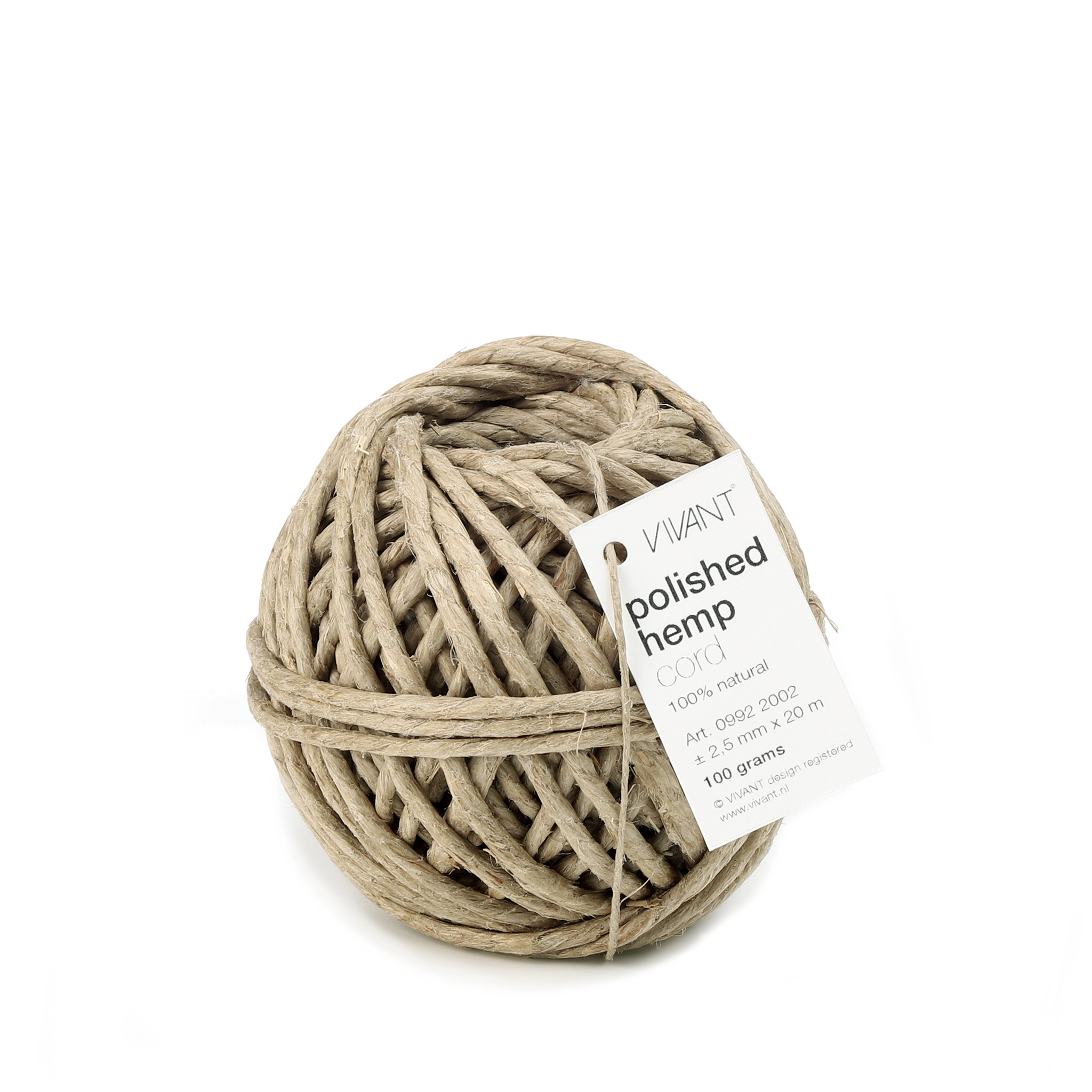 Polished hemp cord