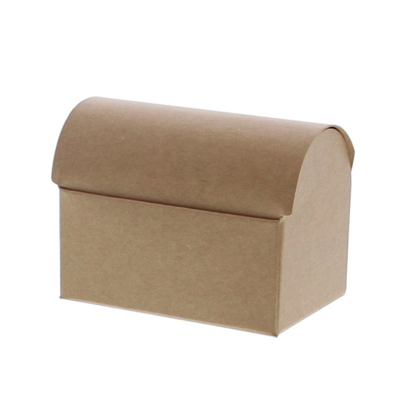 Mini coffre au trésor pour 2 pralines - Kraft - 70 * 45 * 50mm  - 100 pièces