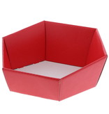 Hexagonal box Lino rosso  - red - 10 pieces