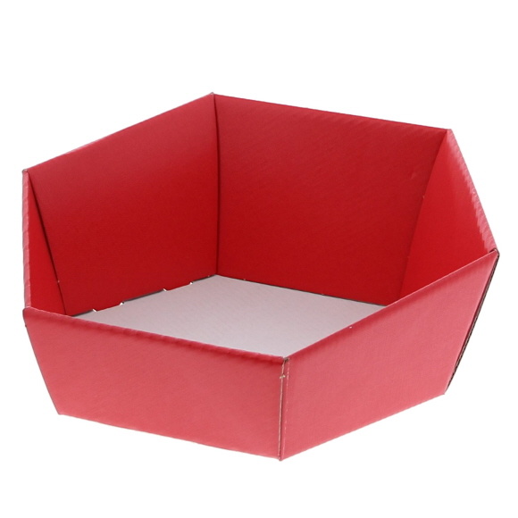 Panier carton Hexagonal Lino rosso - rouge - 10 pièces