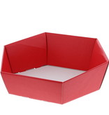 Hexagonal box Lino rosso  - red - 10 pieces