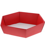 Hexagonal box Lino rosso  - red - 10 pieces