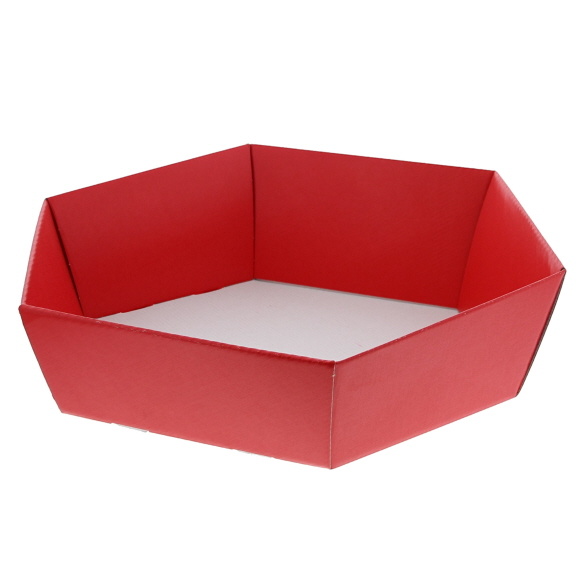 Hexagonal box Lino rosso  - red - 10 pieces